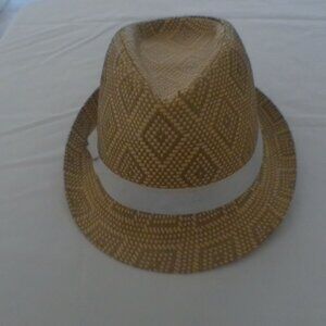 Twiggy London Fedora Woman's Hat Paper Straw Olive Green and Tan - One Size